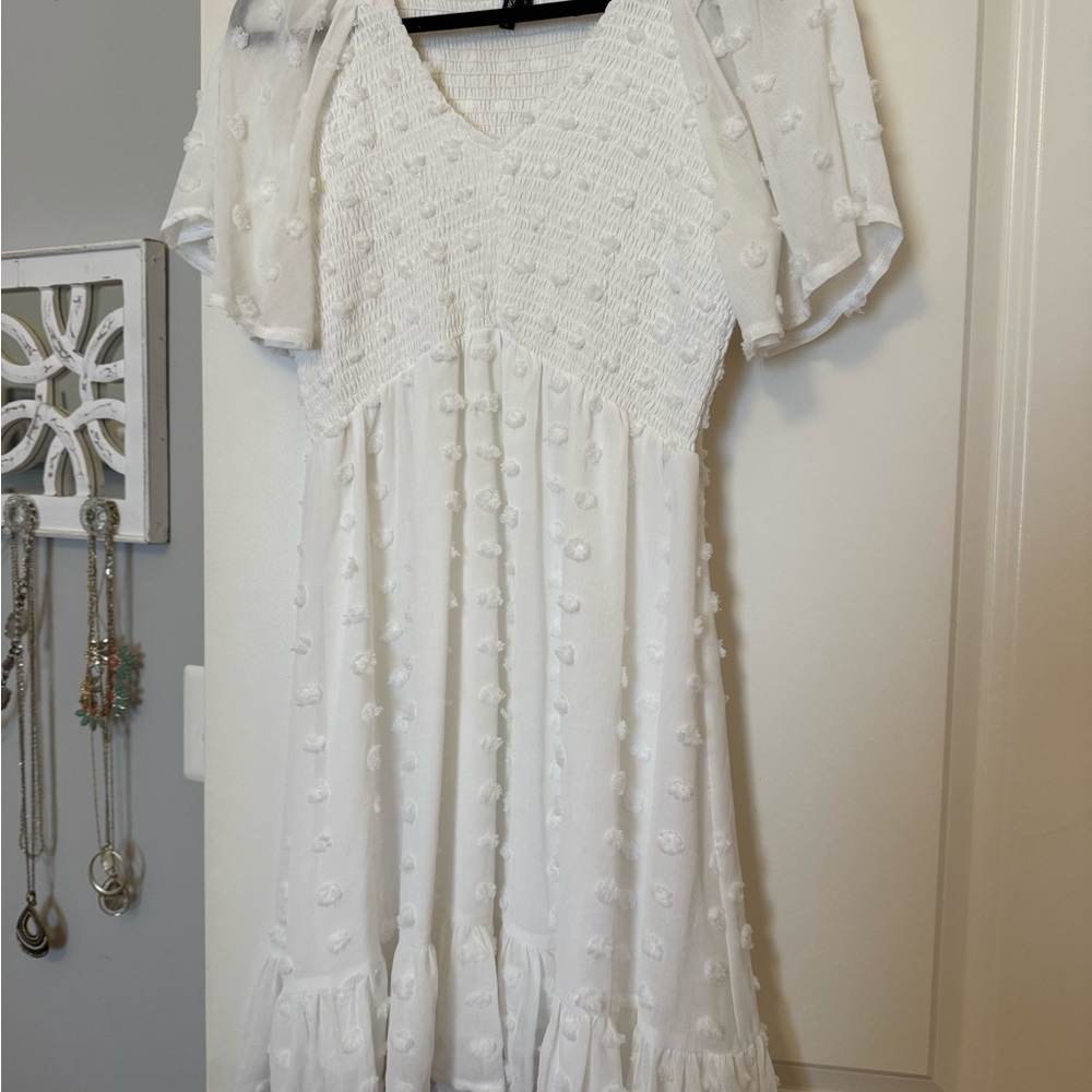 White Textured Dress